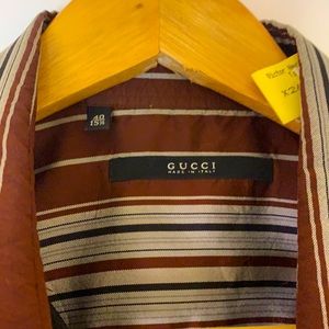 Gucci brown and silver stripe shirt 40 - PRICE FIRM